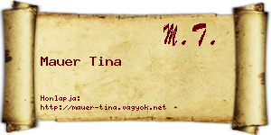 Mauer Tina névjegykártya